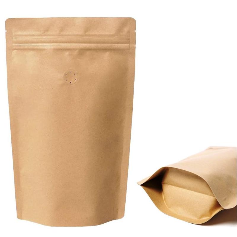 樂天商城 - コーヒー豆保存袋 250g用10枚 160X245mm チャック袋 アルミ袋 自立袋 クラフト紙袋 ジップ袋 スタンド袋 収納袋 密閉袋 バルブ付き ヒートシーラー対応可能