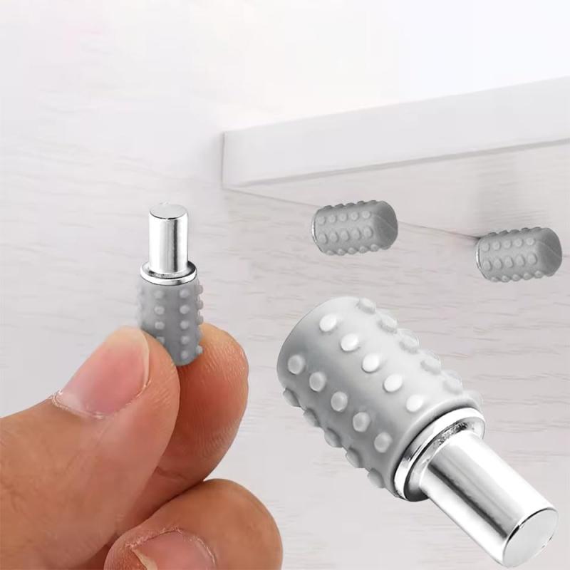 樂天商城 - 棚ダボ 棚受け ダボ 50個セット Φ5x20mm 本棚用 家具固定 棚板を支えるパーツ 金属製 プラスチック製