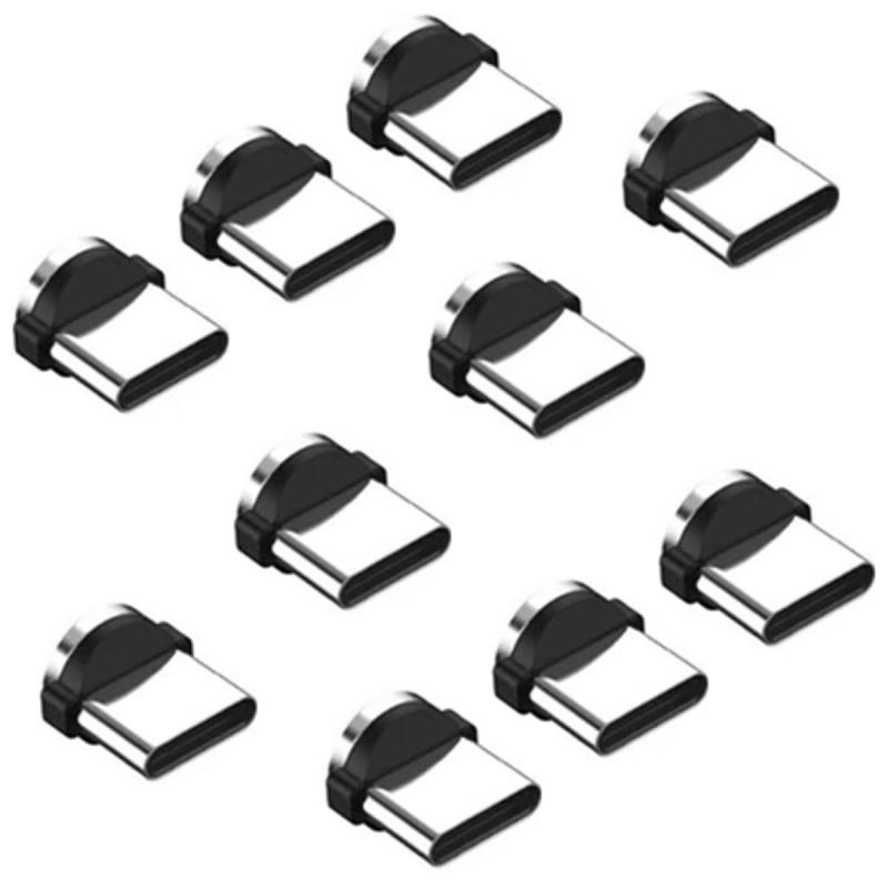 マグネット充電 ケーブル用端子 2.4A 専用 TypeC マグネット 防塵 磁気ヘッド 10個