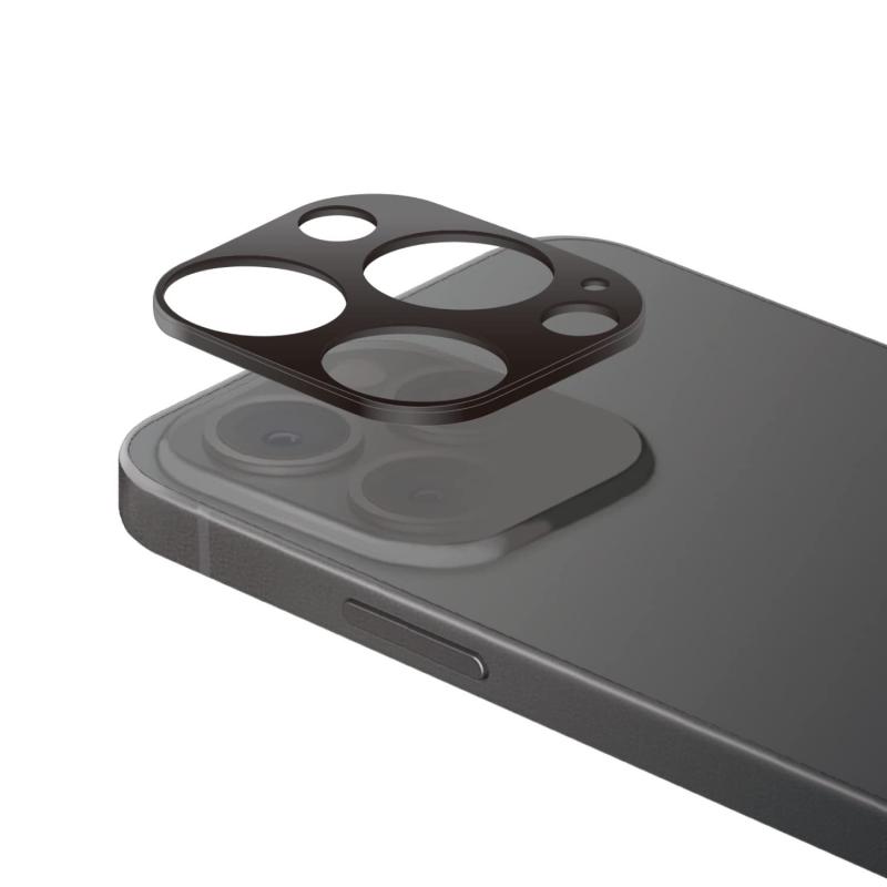 エレコム iPhone 13 Pro / 13 Pro Max カメラレンズカバー ハイブリッド アルミフレーム ブラック PM-A21CFLLP3BK(2)