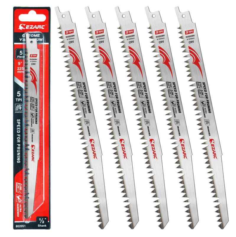 (イザーク) レシプロソー替刃 生木用 全長225mm 5山 高速切断 クロムバナジウム鋼 衝擊燒入 3倍の長寿..