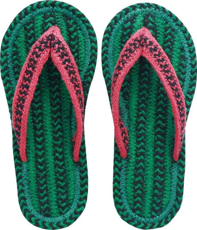 現代百貨(Gendai Hyakka) ルームシューズ コットンサンダル スイカ レディース 約23-25cm GREEN A553GR