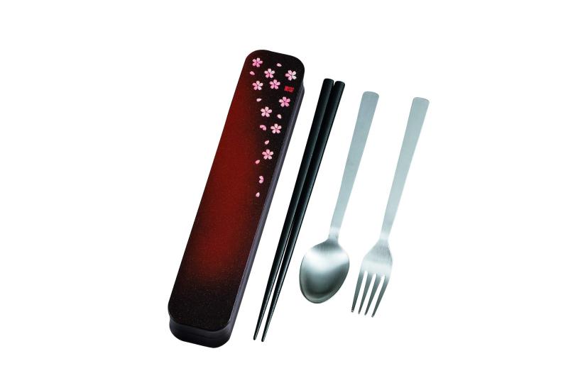 樂天商城 - たつみや(Tatsumiya) 大人のカトラリー 茜桜赤 サイズ：約W22.2 D4.4 H2.9 33314