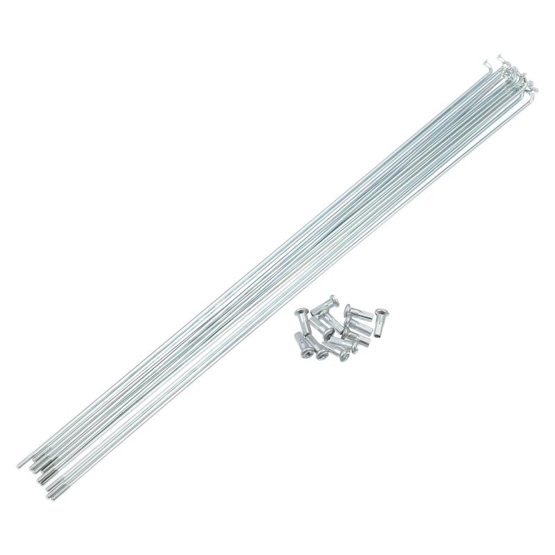Rakuten - 12本入り 14G Jベンド自転車用亜鉛メッキスポーク 290mm 11.42インチ サイクルスポーク ブラスニップル付き スチールスポーク マウンテンバイク MTB用