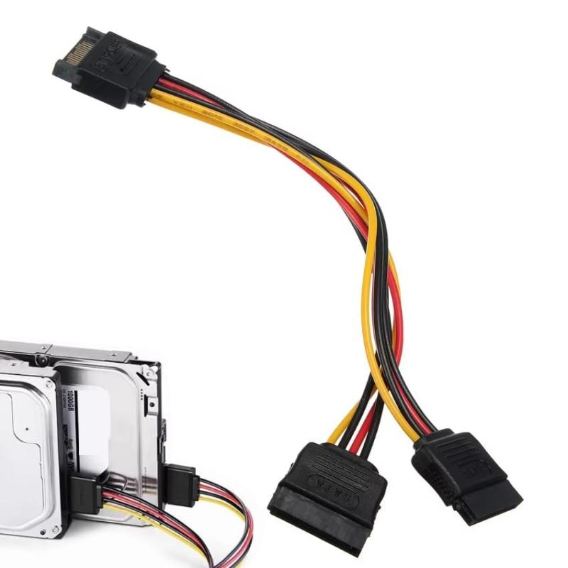 sata 電源 ケー ブル 分岐 20cm 15ピン(オス) to 2x15ピン(メス) 延長ケーブル HDD延長ケーブル sata ケーブル sata 電源ケーブル hdd ケーブ ル SATA電源ケーブル2分岐 （1個入り）