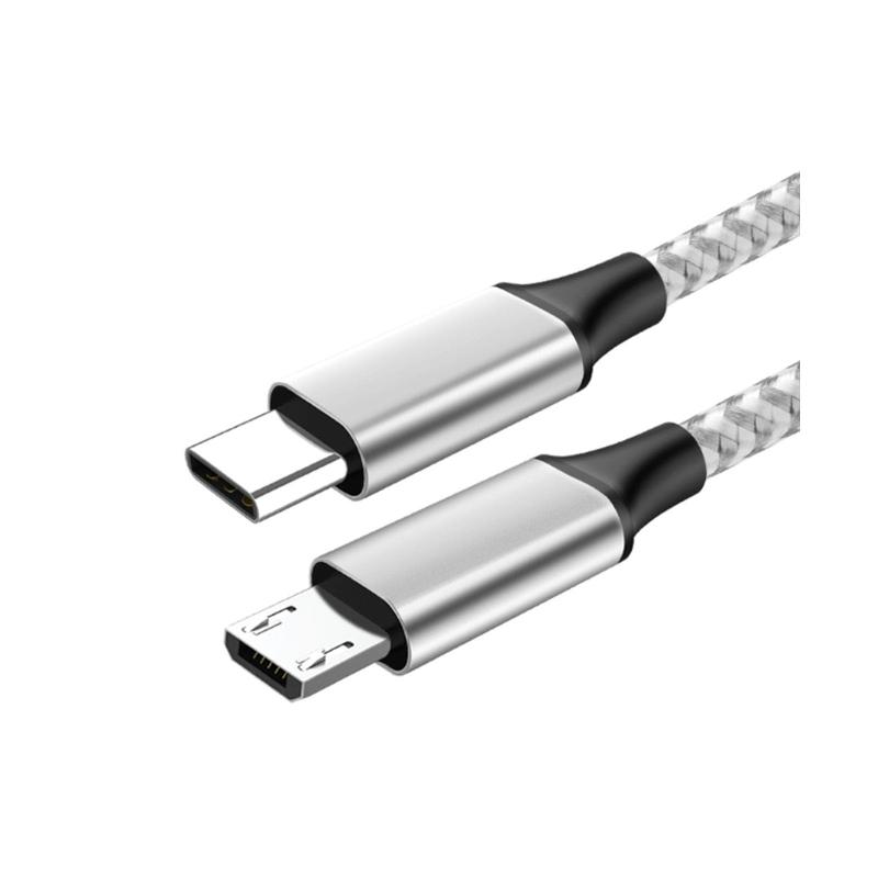 TYPE-C Micro-Bケーブル 編み込みマイクロusb OTGケーブル 480Mbps高速データ転送コード USB2.0充電線 ..