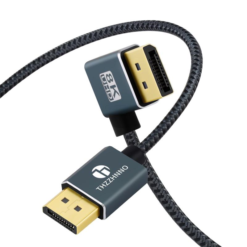 樂天商城 - 90度 DisplayPortケーブル 0.5M、L型直角のDisplayport 1.4 サポート8K、ゲームモニターグラフィックカードのための4K/60Hzまで