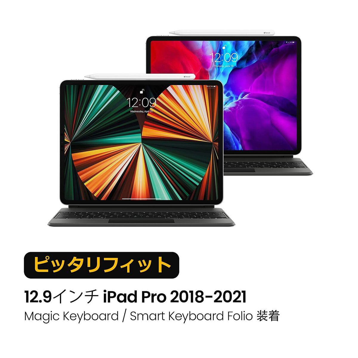 tomtoc 12.9インチ iPad Pro 2018-2021ケース 耐衝撃 ショルダーバッグ スリーブ タブレットインナーバッグ ブラック