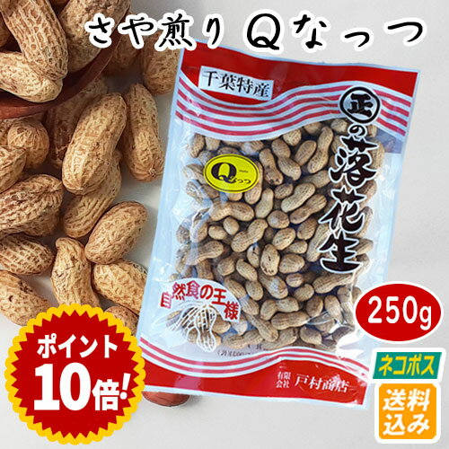 ＼お買い物マラソンP10倍／【ネコポス】令和5年産【さや煎りQなっつ】250g　【 落花生 ラッカセイ 千葉県産 千葉県開発 国産 Qなっつ おつまみ ピーナッツ お茶請け 落花生 ピーナッツ 落花生 おつまみ 煎りたて ポリフェノール さや煎り】