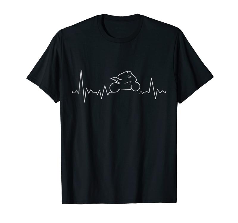 ハートビートスーパースポーツバイクギフトハートラインビートEKG Tシャツ