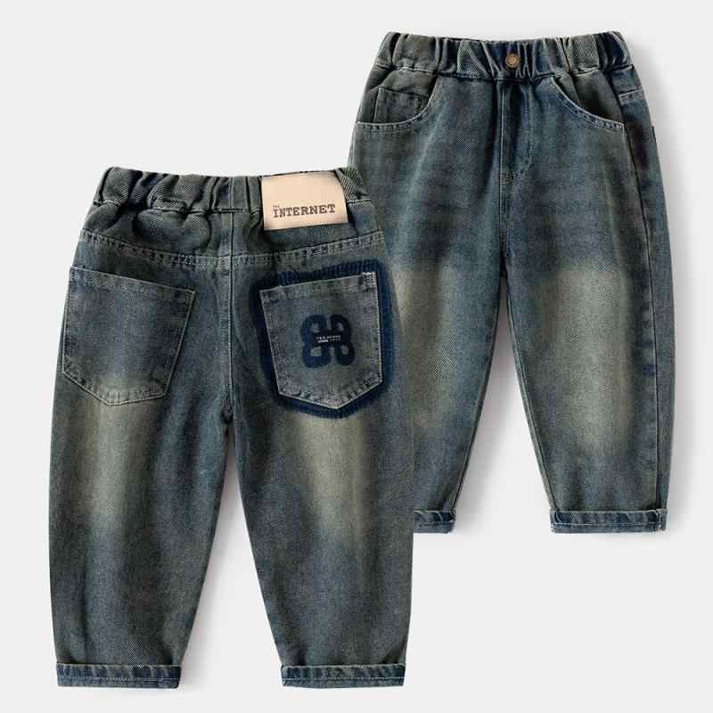 子供服 デニムパンツ 男の子 春秋 中学生 高学年 ボーイズ ジーパン ロングパンツ コットン ウエストゴ..