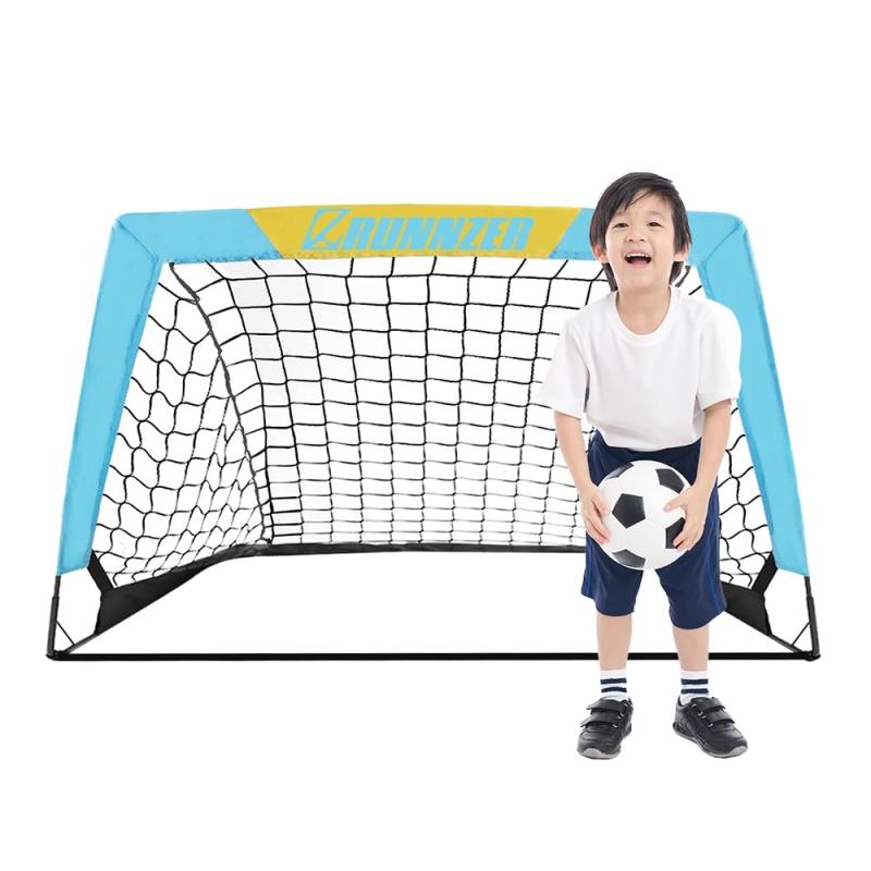 L RUNNZER サッカーゴール 折りたたみ/子供用 、室内/屋外に適用可能なミニのサッカーごーる、 こども/子供、折り畳み、簡易ポータブルサッカーごーる、 収納バッグ付き