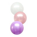 5インチラウンド風船 13cm パール ホワイト+ライトピンク ライトラベンダー 50個入り(3)