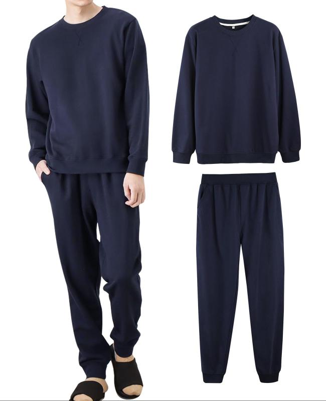 [レコーン] パジャマ メンズ 春 綿 スウェット パジャマ 長袖 ルームウェア 上下セット 部屋着 ゆったり 無地 柔らか 吸汗通気 プレゼント 通年用