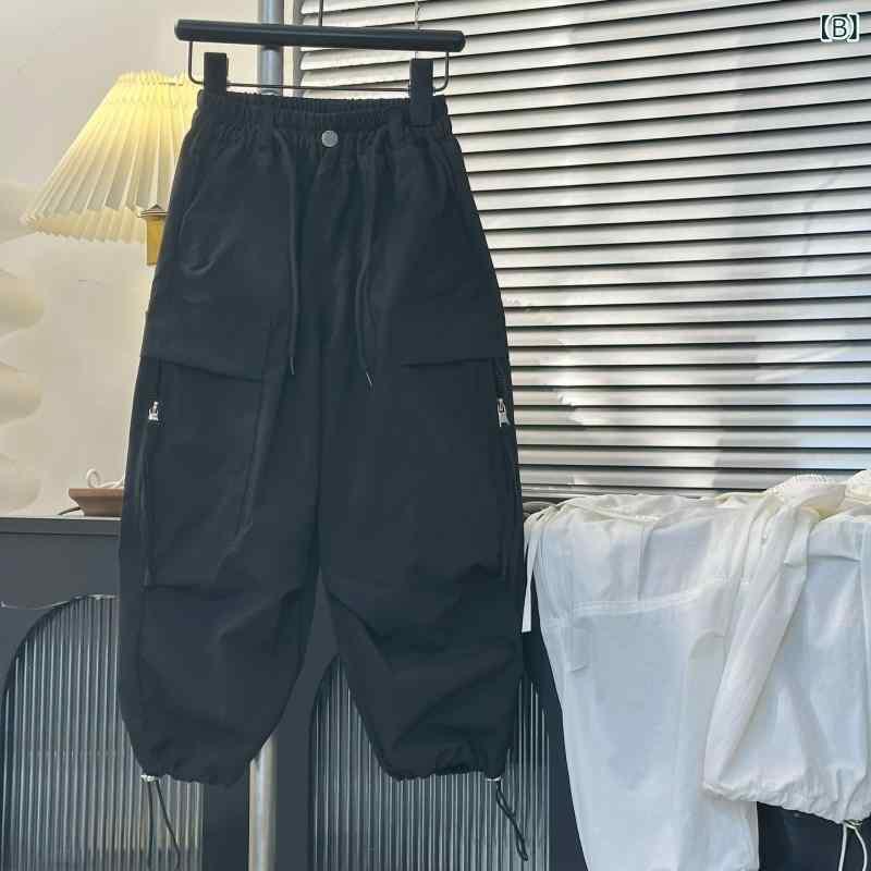 子供用パンツ カーゴパンツ 薄手 ウエストゴム 男女兼用 接触冷感 無地 普段着 部屋着 春夏 110cm 120cm 130cm 140cm 150cm 160cm 170cm
