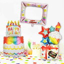 誕生日バルーン 風船 ピンクのフォトフレーム風船 2重のカラーケーキ風船 バースデーケーキ風船 立つ可能 特大サイズ 結婚式 装飾 誕生日 店舗飾り バレンタイン 告白 プロポーズ クリスマ