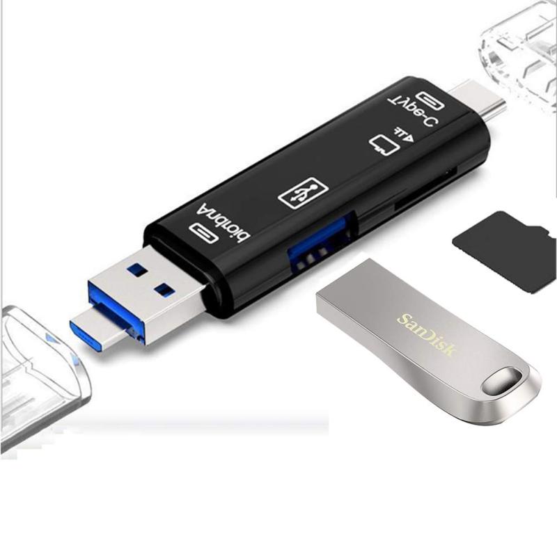 Sitengle カードリーダー TFカード USB Type-C Android 4in1 usb type-c 変換コネクタ 小型多機能メモリーカードリーダー 写真 動画 音楽 データ移行