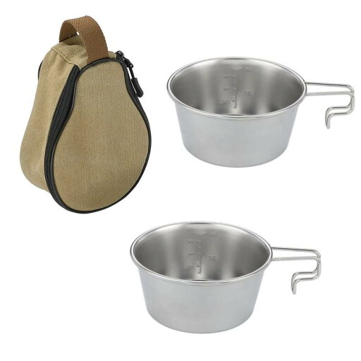 NANGOGEAR(南湖 キャンプ ギア) シェラカップ 深型 18-8ステンレス製 #450 ステンシェラ 帆布製 収納ケース付き NANGOGEAR(南湖 キャンプ ギア) シェラカップ 深型 18-8ステンレス製 #450 ステンシェラ 帆布製 収納ケース付き