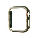 Gaacal プラスチック製Apple watch ケース アップルウォッチ保護ケース装着簡単 ダイヤカットストーン付き グリーンフレーム 超薄型 耐衝撃Series6 SE 5 4カバー Series6 SE 5 4カバー38mm 40mm 42mm