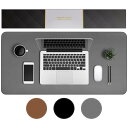 CRESTABLES (クレスタブルス) デスクマット 大型 (90cm × 40cm) マウスパッド PU レザー 裏面 滑り止め スエード おしゃれな 外周 ステッチ 耐水 耐熱(3)