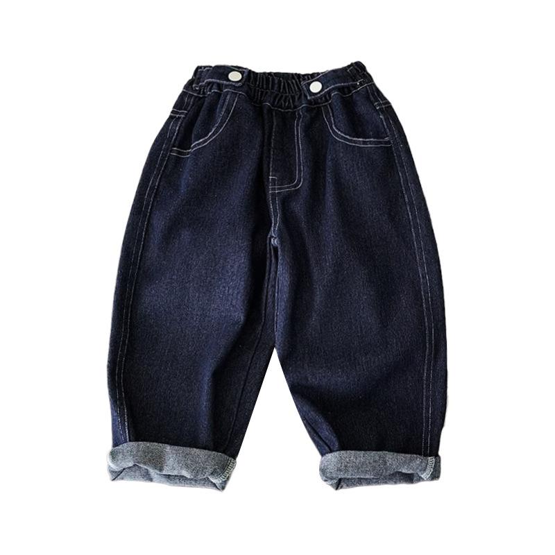 子供用ジーンズ 男児 ロングパンツ 春秋 子供服 韓国風 無地 デニムパンツ 普段着 おしゃれ着 ミドルウ..