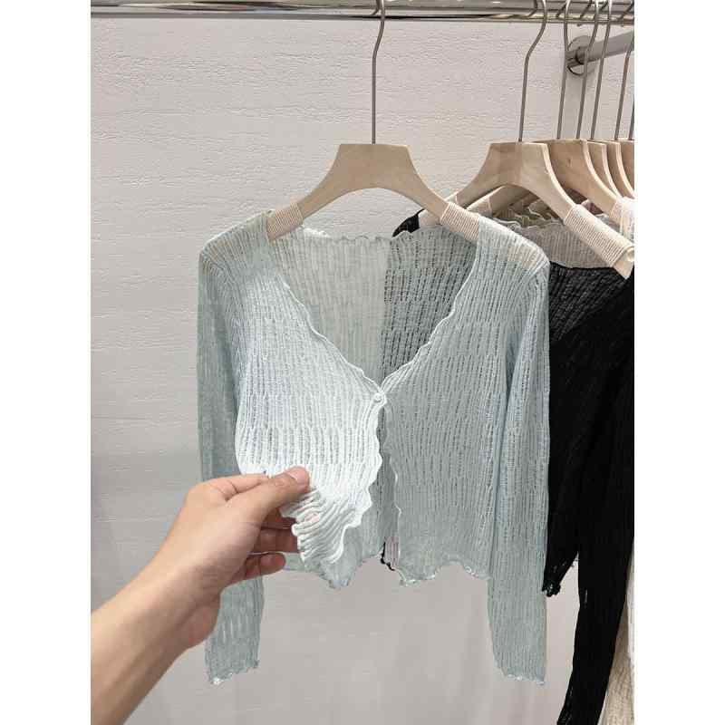 カーディガン レディース 春夏 ニット 薄手 ショート丈 ボレロ 接触冷感 紫外線対策 冷房対策 トップス..