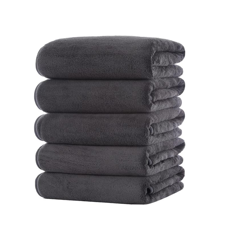 バスタオル マイクロファイバー 大判 約60X120cm 5枚セット ふわふわ 瞬間吸水 速乾 抗菌 防臭 耐久性 ホテル仕様 タオル