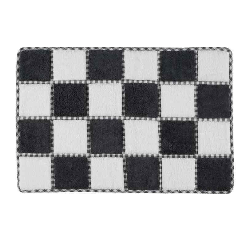 SAN GLOBALバスマット-100％コットンテリークロスフットワイプマット、バスルーム、エントランス-速乾性、洗える、吸収性、1個セット