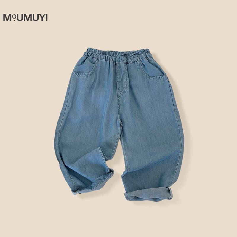 子供服 男の子用 ジーンズ 蚊除けパンツ 春夏 薄手 デニムパンツ ゆったり 長ズボン 3歳 4歳 5歳 6歳 7..