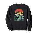 Lake Bum レトロ キャンプ テント サンセット 湖 生活 家族 休暇 トレーナー