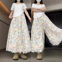 スカート レディース 花柄 キュロットパンツ 春夏 薄手 ハイウエスト 小柄 ポリエステル ゆったり 涼しい ワイドレッグパンツ ポケット付き カジュアル 普段使い リラックス
