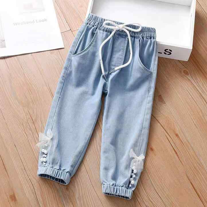 子供服 デニムパンツ 女の子 ロングパンツ 春秋 中小童 女児 ガールズ 長ズボン 綿100% かわいい カジ..