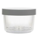 GEL-COOL ジェルクール round 保冷剤一体型 ミニ ランチボックス お弁当箱 丸 円系 12×12×7.9cm 400ml 水切り すのこ付き 弁当箱 女性 保存容器 デザート用 サラダケース グレー 日本製