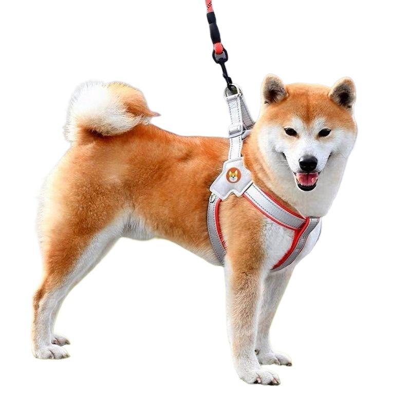犬用 胴輪 ハーネス リード セット 小型犬 中型犬 散歩 反射素材 ポリエステル メッシュ 柴犬 コーギー..