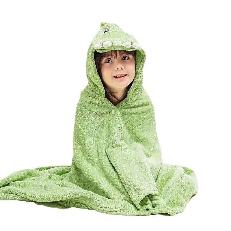 ベビー バスローブ 男の子 女の子 新生児 バスタオル 速乾 吸水 フード付き ケープ 珊瑚フリース 120cm..