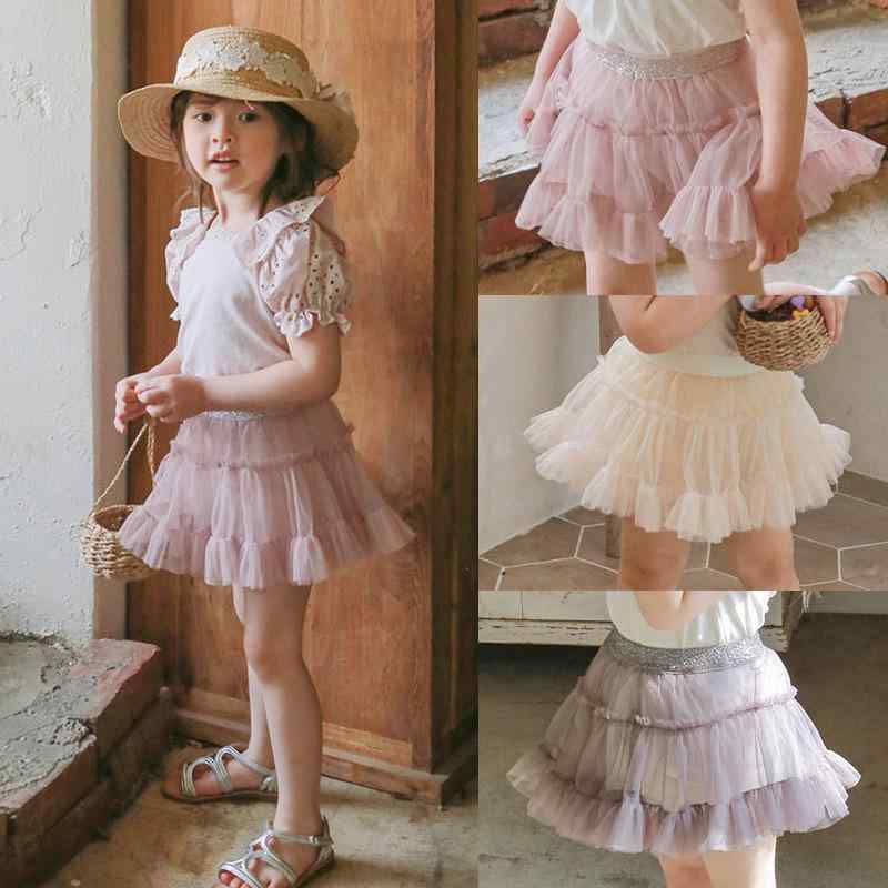 スカート キッズ 女の子 チュールスカート ティアードスカート パンツ付き 春夏 かわいい おしゃれ ウ..