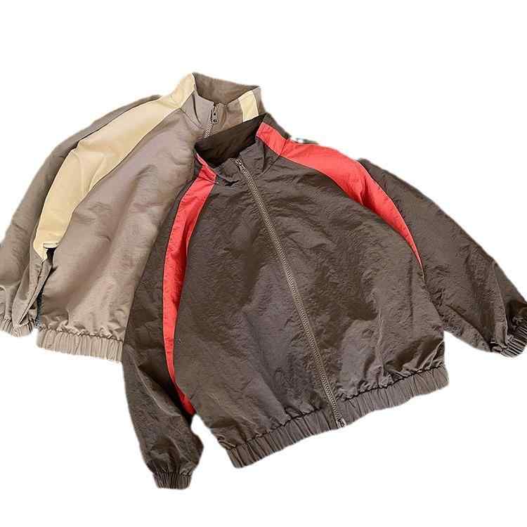 子供服 ジャケット 男女兼用 韓国風 ジャンパー 配色 刺繍 アウター 春秋 カジュアルスタイル 90cm 100..