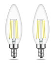 E14 口金 全方向 シャンデリア電球 4W 40W形相当 口金直径12mm C35 電球色 3000K 日本PSE認証済 2個入り