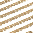 刺繍 ハート形 レース 生地 幅1.3cm×長4.3m レースリボン 服装素材 ギフト飾り ハンドメイド材料 アクセサリー ゴールド