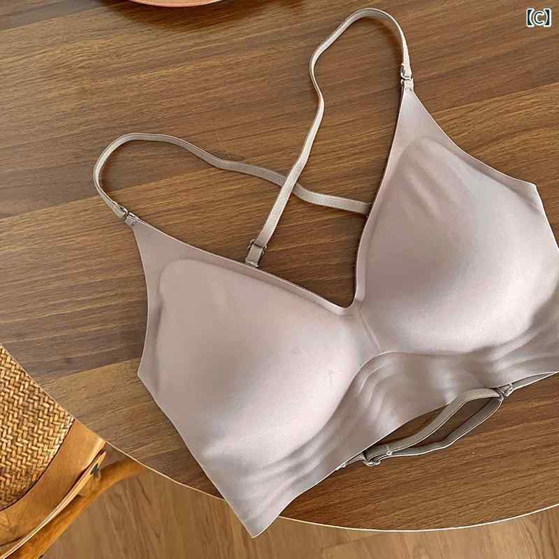 ブラジャー レディース クロスデザイン 大胆なバックレス 薄手 無縫製 ノンワイヤー 通気性 美背 快適 寄せ上げ S M L XLサイズ ブラック ホワイト ベージュ