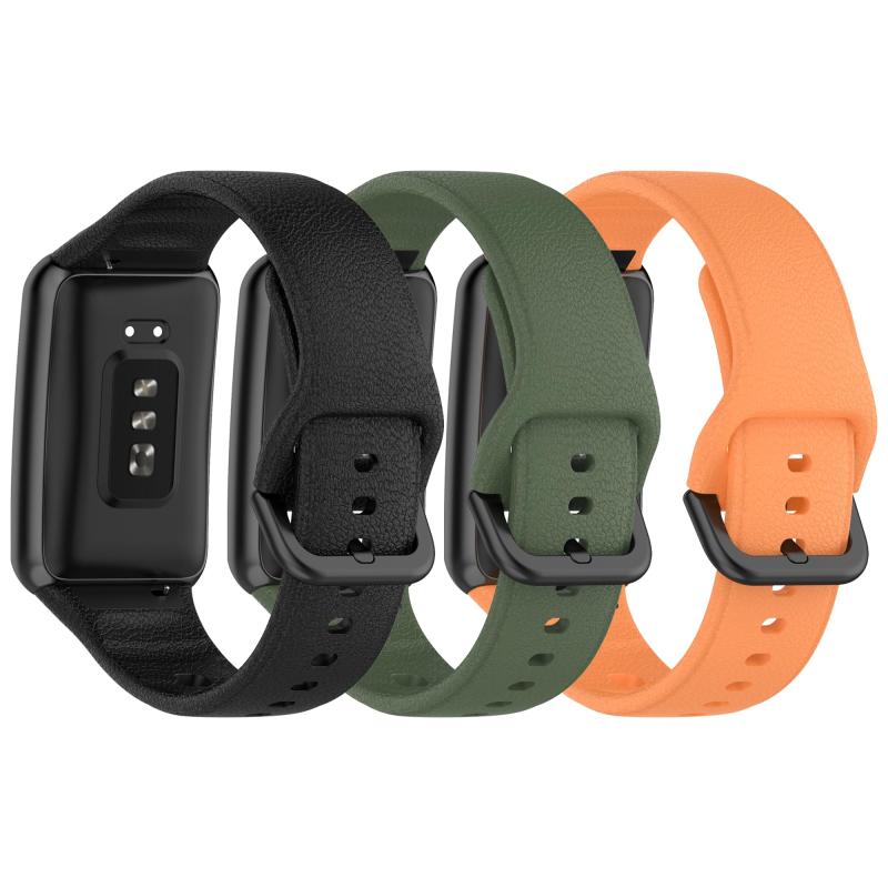 対応 OPPO watch free スマートウォッチ バンド交換 テクスチャバンド シリコンバンド 脱着便利 ソフトシリコンスポーツバンド アクセサリー(3 pack
