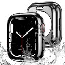 【2023冬強化版】ELYBYYLE for Apple Watch ケース 360度全面防水 バンド 水泳・スポーツ専用 ガラスフィルム 一体型 apple watch 用 カバー 360フルボディ防水 アップルウォッチ ケース Apple Watch