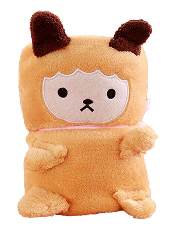 Azrte(アズルテ) 大判 アニマル ブランケット あったか フリース りぼん 巻き 可愛い ひざ掛け 枕