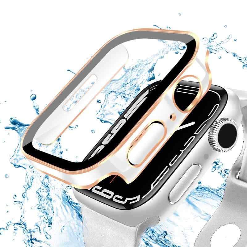 【2枚】ANYOI 対応 Apple Watch ケース 40mm 防水ケース 3D直角エッジデザイン メッキ加工 アップルウォッチ カバー ガラスフィルム アップルウォッチ ケース 耐衝撃 apple watch カバー 全面保護 高透