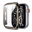 ALLVD 対応 Apple Watch 7 用 ケース 保護 アップルウォッチ 7 45mm カバー ガラスフィルム 全面保護 PC素材 耐衝撃 装着簡単 一体型 (45mm, ブラック+ローズゴールド)(2)