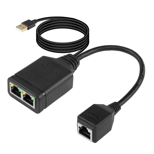 SinLoon 1000Mbpsネットワークタップアダプター RJ45 1~2 高速1000/100Mbpsイーサネットタップ USB電源ポート付き コンピューター、ハブ、スイッチ、ルーター、ADSL、セットトップボックス、デジタ SinLoon 1000Mbpsネットワークタップアダプター RJ45 1~2 高速1000/100Mbpsイーサネットタップ USB電源ポート付き コンピューター、ハブ、スイッチ、ルーター、ADSL、セットトップボックス、デジタ