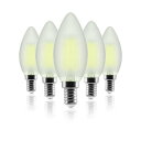C35 シャンデリア電球 LED エジソン電球 ローソク型 50W形相当 600lm E14 6W 復古電球 磨りガラスの材質 調光器非対応 シャンデリア 蝋燭型 5個入り(2)