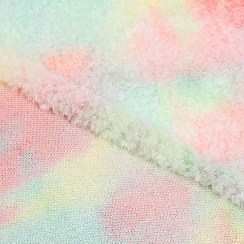 生地 秋冬 桃 ベルベット グラデーション 絞り染め ポリエステル 起毛 布地 ぬいぐるみ 帽子 カーペッ..