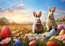 Bullglesup大人用ジグソーパズル1000ピース、「Rabbit」裏面印字でぴったりはまりほこりにならない、男性/女性/高齢者向けホームデコレーションチャレンジギフトおもちゃ(70 ×50cm)、1:1ポスタ(3)