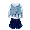 子供用セットアップ 秋冬 女の子 ウール ベスト ワンピース パンツ 3点セット 小香風 韓国風 90cm 100cm 110cm 120cm 130cm 14...